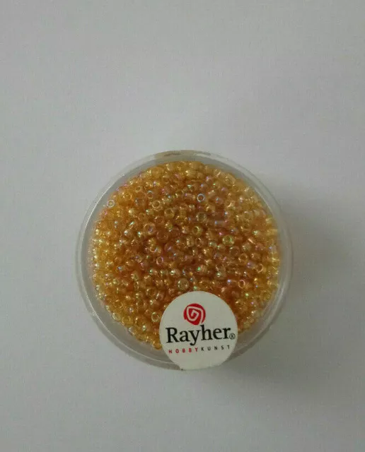 Perles de Rocaille RAYHER Transparente Or Lustrées 2 mm Boîte de 17 gr