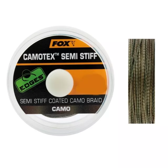 Fox Trecciato X Terminale Carp Fishing Camotex Semi Stiff Coated Camo Braid