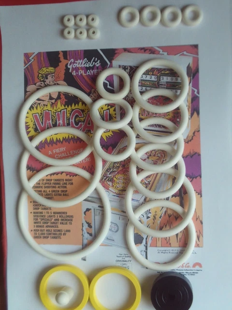 FLIPPER WILLIAMS-MILLIONAIRE.KIT ELASTIQUE-)DOIGT DE BATTEUR JAUNE-PINBALL KIT
