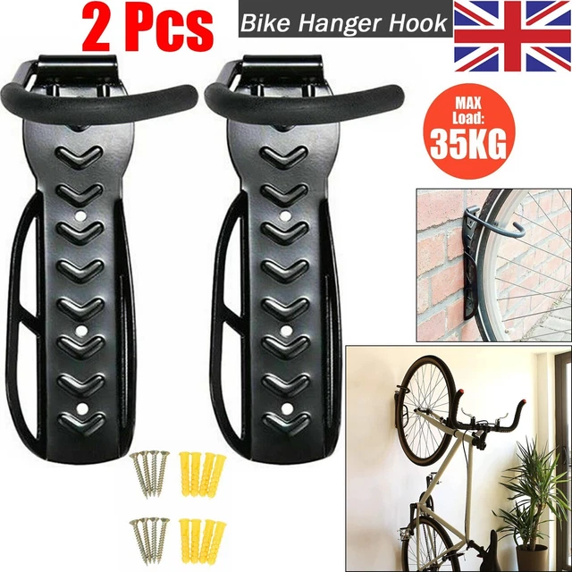 2x Bike Cycle Wall Mounted Rack Storage Hanger Holder Hook Folding Space Saver