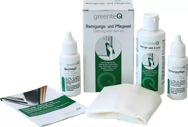 greenteQ Fenster Türen aus Kunststoff Rollladen Reinigungs- und Pflegeset Profi