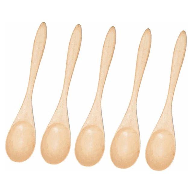5 ud. herramienta de cocina antiquema suave sopa de miel ligera cuchara de madera natural pd