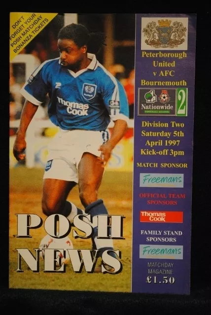 PROGRAMME - D2 - Peterborough United vs Bournemouth - 5 Apr 1997