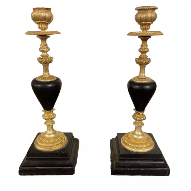 French Antique Bronze Candelabra - Candle Holders