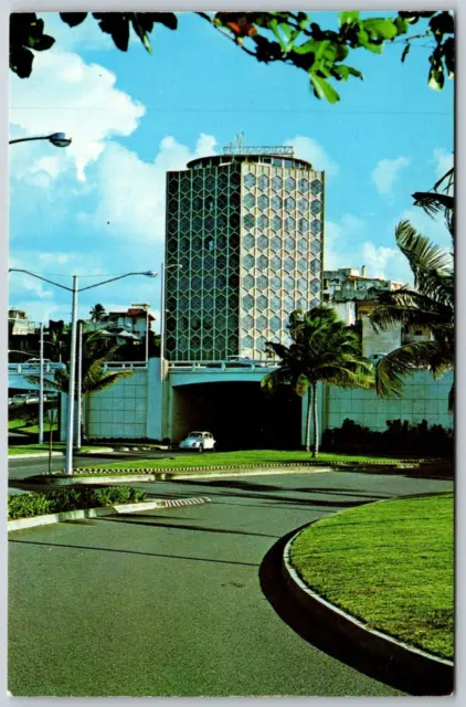 Postcard Greetings from Puerto Rico View of San Juan w Miramar Charterhouse