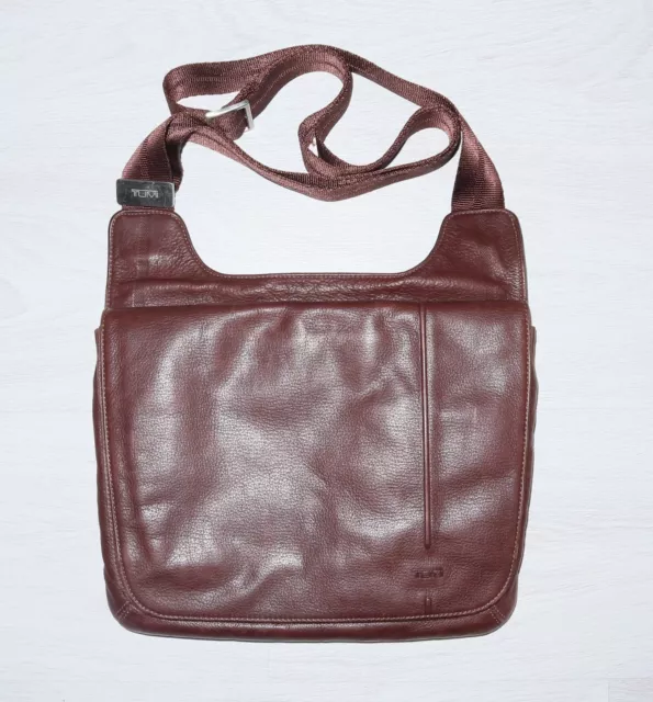 TUMI Mens Brown Crossbody Leather Shoulder Bag