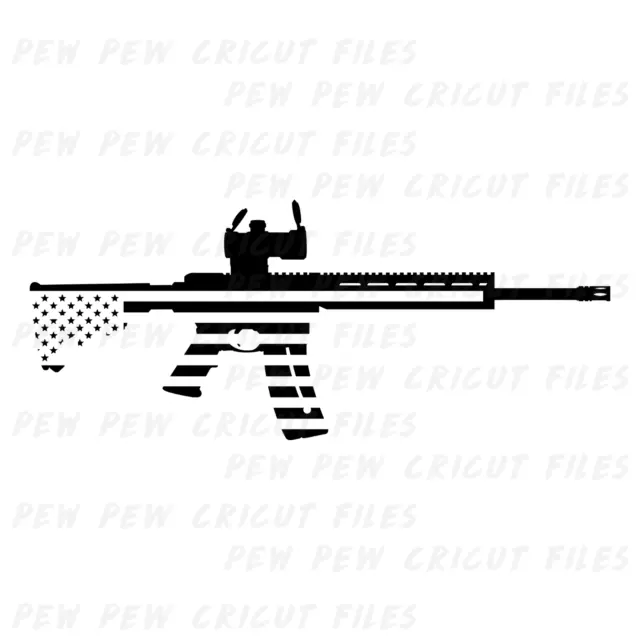 S&W AR15 USA SVG - Cricut Files - Smith and Wesson Rifle Silhouettes - MP 15-22