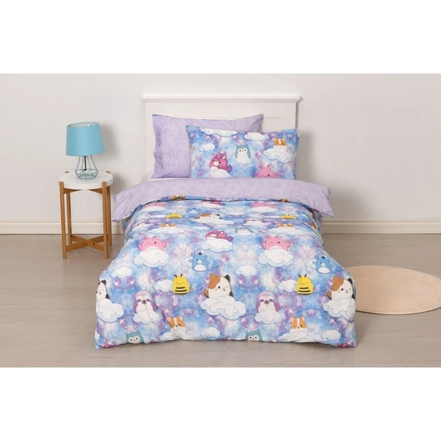 SQUISHMALLOWS SQUISH SQUAD Quilt Cover Set Single Bed US BRAND EUR