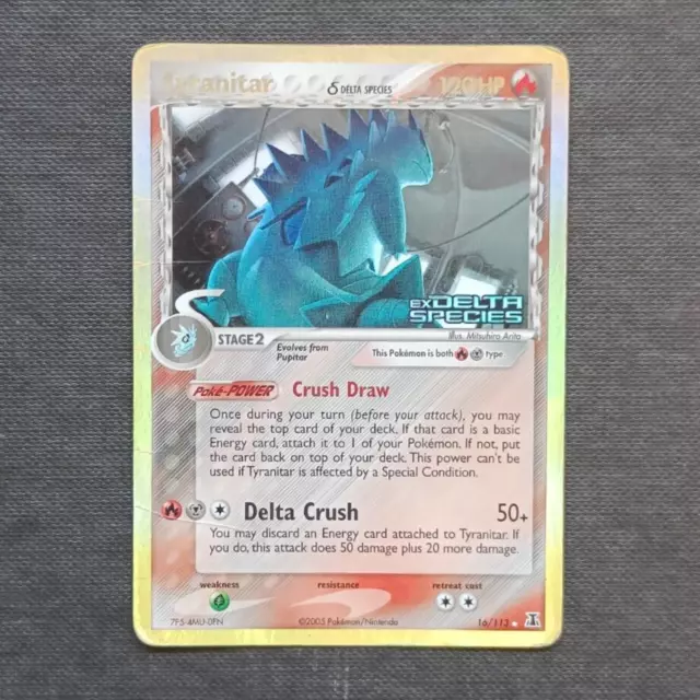 Pokemon Card Tyranitar reverse Holo STAMPED ENG 16/113 EX Delta Species vintage