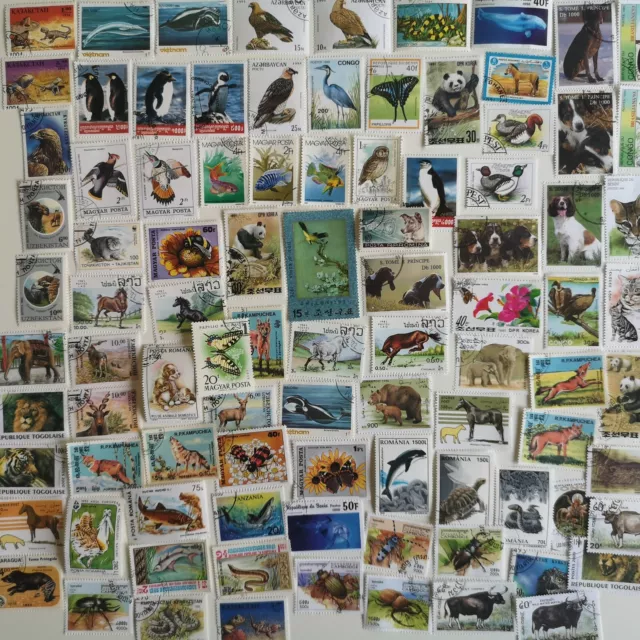 Animals Stamps Collection - 100 to 4000 Different Stamps