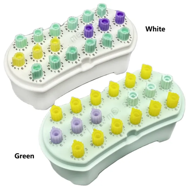 Dental Root Canal File Counting Sterilization Box Disinfection Boxes Green/White