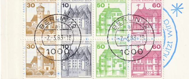 Berlin Markenheftchen MH 12 ca OZ, gestempelt - Burgen und Schlösser, 1980