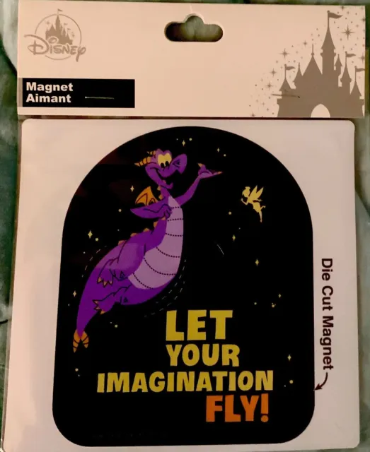 Disney Parks Figment “Let Your Imagination Fly” Die cut Magnet New!