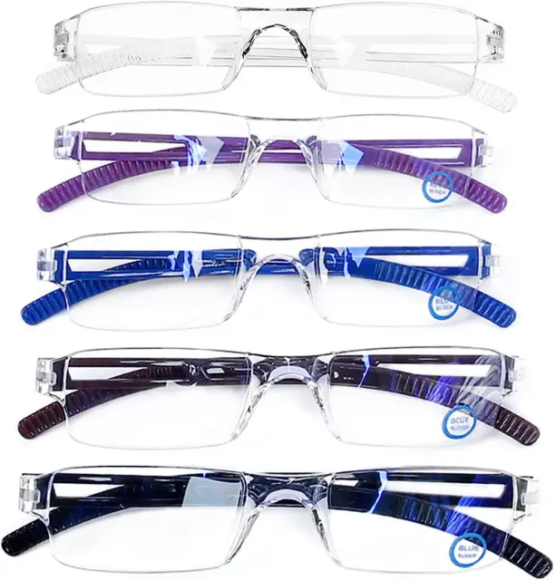 AQWANO Rimless Reading Glasses Computer Blue Light Blocking Clear Frame Readers