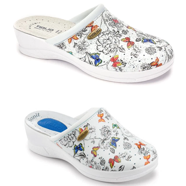 TIGLIO 2180 PANTOFOLE Ciabatte Sanitarie Donna Fiorate Soletta Pelle E Gel EUR 27 67 PicClick IT