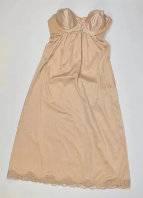 Vintage Formfit Strapless Bustier Slip Size 12B Nude Pinup Made Australia