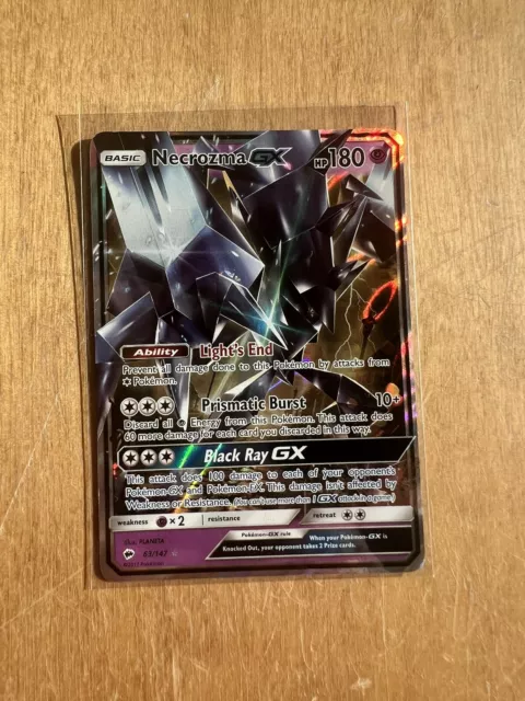 Pokemon Sun & Moon Burning Shadows Necrozma GX 63/147 Holo Rare Card