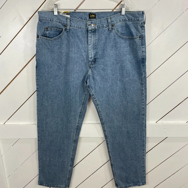 Lee Mens Blue 5 Pocket Design Regular Fit Straight Leg Jeans Size 42X32 NWT