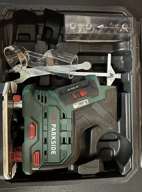 Fresa Professionale A Batteria, Fresatrice Per Bordi A Batteria, 800 W E 15 Pezzi, Fresa In Metallo Duro Da 6,35 Mm (per Makita 18 V, Motore - 9