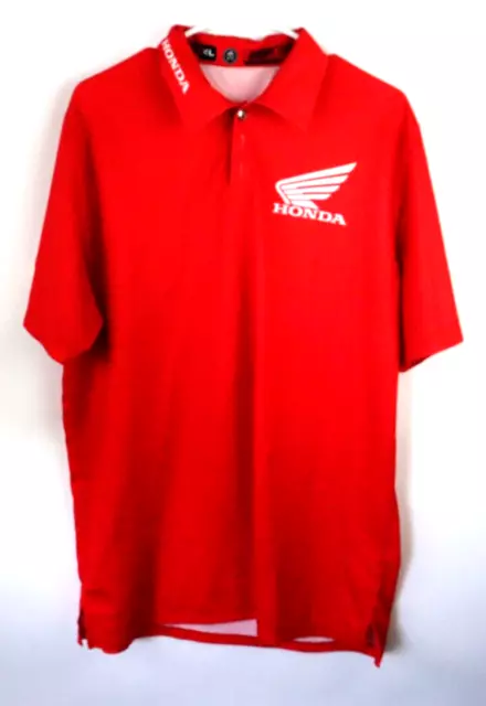 AirKontrol Grand Prix Honda Mens Short Sleeve Polo T-Shirt Red Ride XL NWOT