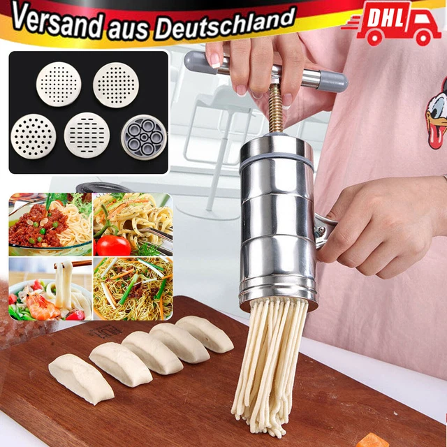 5 in 1 Edelstahl Nudelmaschine Lasagne Pastamaschine Spaghetti Pastamaker Neu