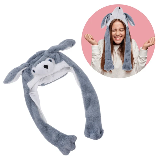 Plush Party Hats Cosplay Child Girl Stuffed Animals Ear Moving Hat