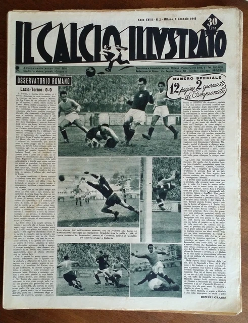 Calcio E Ciclismo Illustrato N°37 1964 – Spécial Roma Torino Coppa Italia – Italien