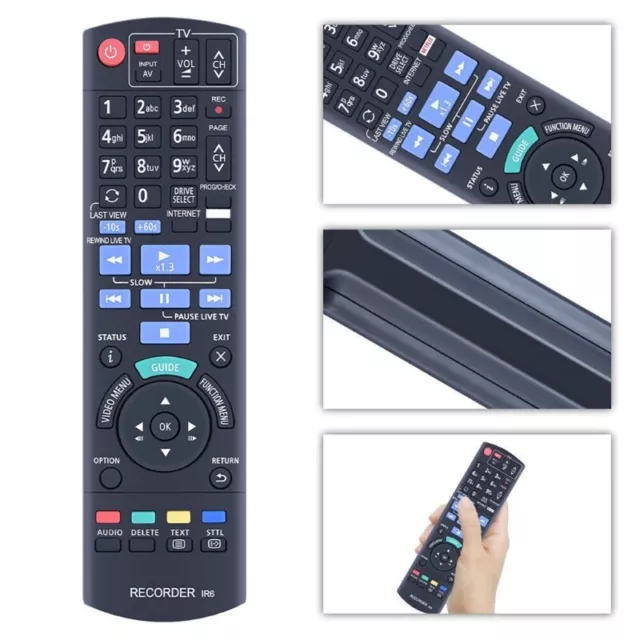 Ergonomic Remote Control N2QAYB001077 for DMRHWT260 DMRHWT260GN DVD Players 2