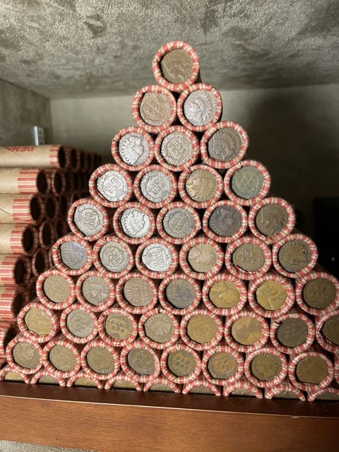 Sealed Wheat Penny Shotgun Roll! Wheat Cent Lot! 1909-1958 50 Coins Steel P D S!