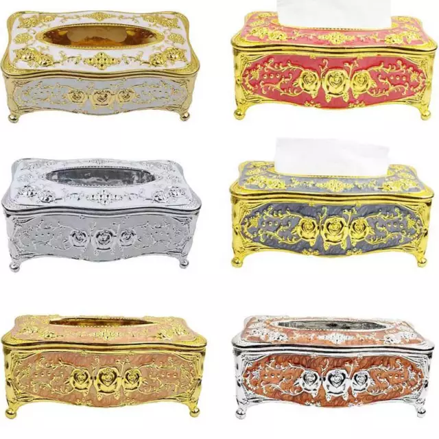 Luxury Gold Tissue Box Cover Chic Napkin Case Holder Hotel Home Decor Organizer