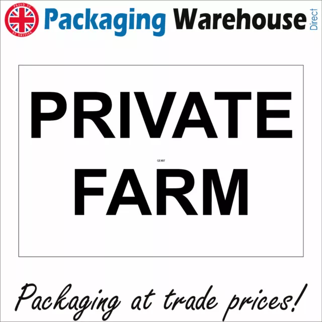 Ge487 Private Farm Sign Keep Out No Entry Agriculture Land Farming Cattle Sheds