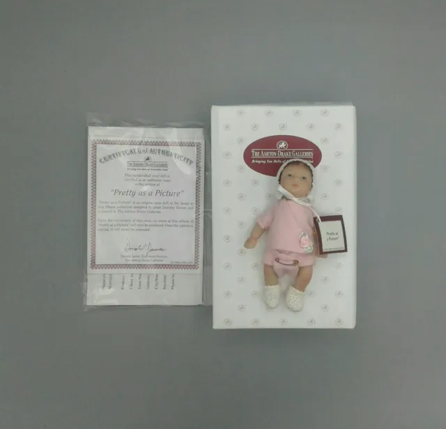Ashton Drake Miniature Newborn Doll 4.5 in. "Pretty as a Picture" Orig Box & COA