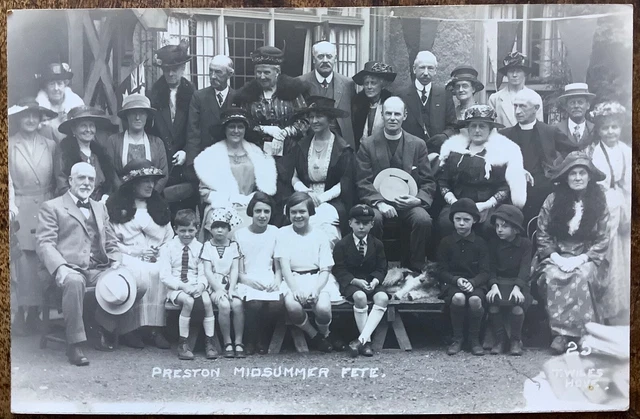Rppc Porträt Der Besucher Von Preston Mittsommer Fete Brighton Sussex T.wiles Hove