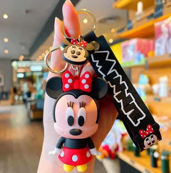 New Disney Cute Minnie PVC Handbags Bags Hanger Pendant Keychains Key Rings