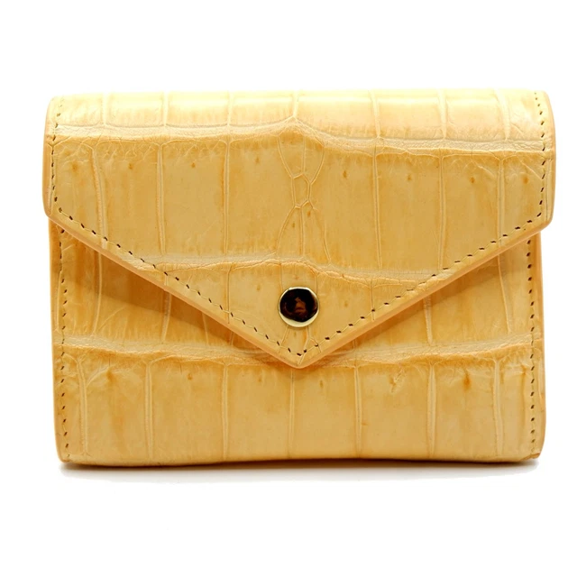Superbe Portefeuille Pochette Courrèges Vintage En Cuir Rouge Effet Crocodile - Occasion