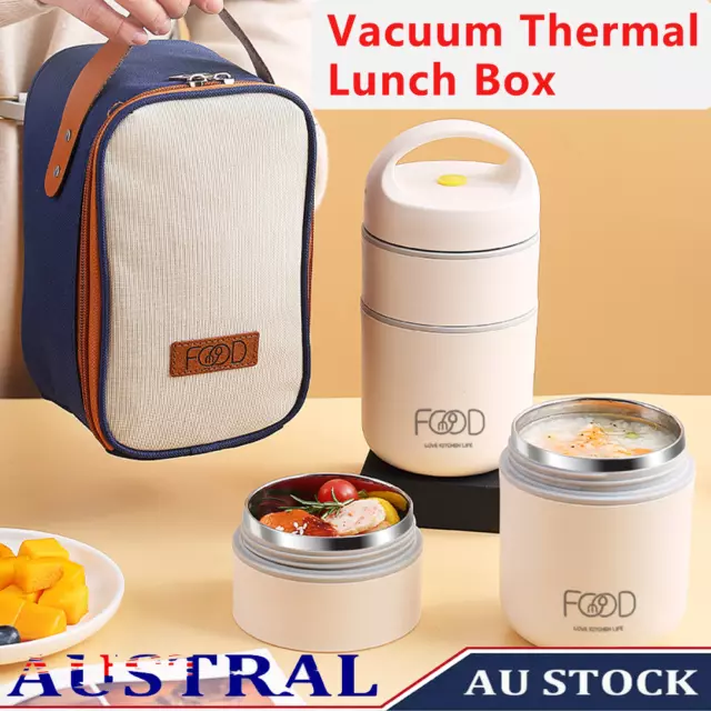 510ml Double Vacuum Thermal Lunch Box Insulated Soup Cup Bento Food Container AU