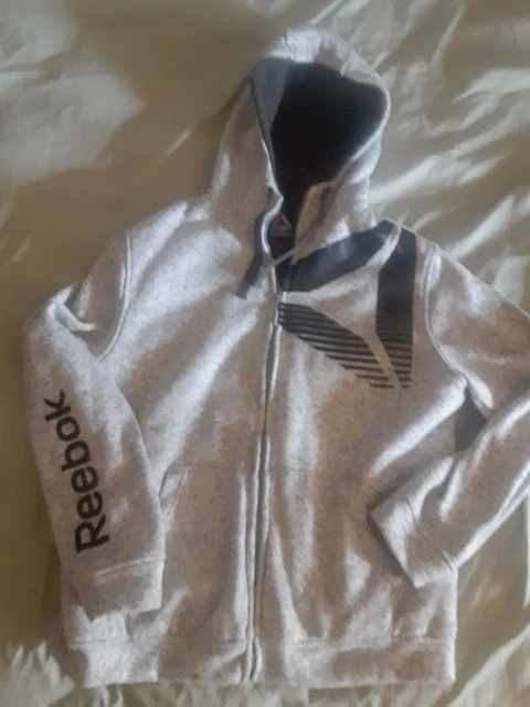 Reebok Hoodie Sherpa  Lined Hooded Full Zip Up Hoodie Sz .Men's  XL Black Logo