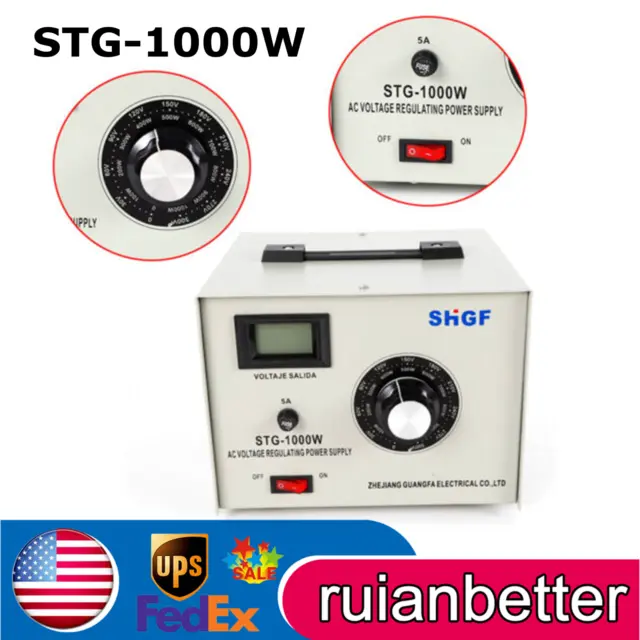 Single Phase AC Voltage Regulator Variac Variable Transformer STG-1000W 0-300V