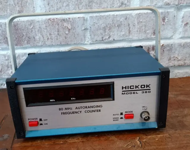 Hickok Model 380 80MHz Autoranging Frequency Counter Powers On Auto Speed Read