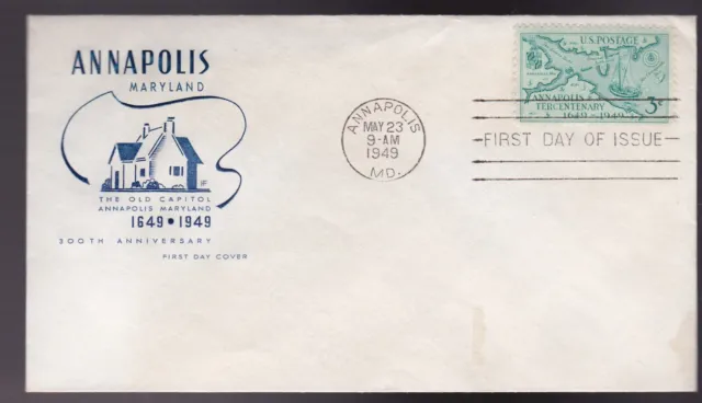 Annapolis #984 Us First Day Cover 1949, House Of Farnam Cachet Fdc