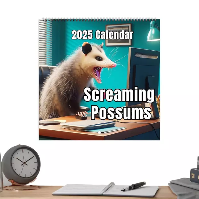 2025 FUNNY SCREAMING Possums Calendar 2025 Wall Calendar 12 Month