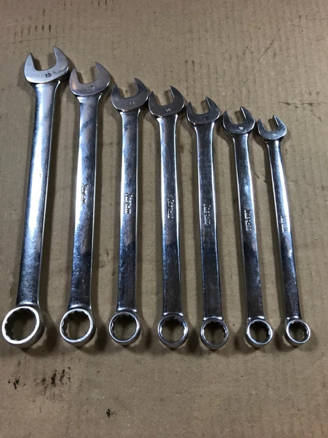 Snap On 12pc 12 Point Metric Chrome Combination Wrench Set 6,7,9,10, 15
