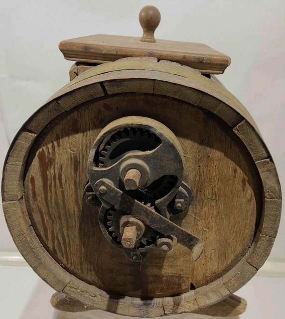 Ancienne Baratte à Beurre - Ferme Laitière - Pièces D'origine (métal Et Bois) - 1850-1899