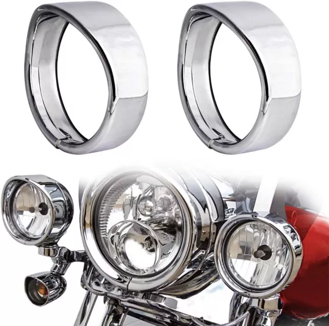 Bikers Choice 4.5" Auxiliary Lamp Visor Style Passing Lamp Trim Ring for Motor
