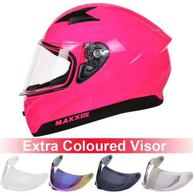 Neon pink motorcycle sales helmet