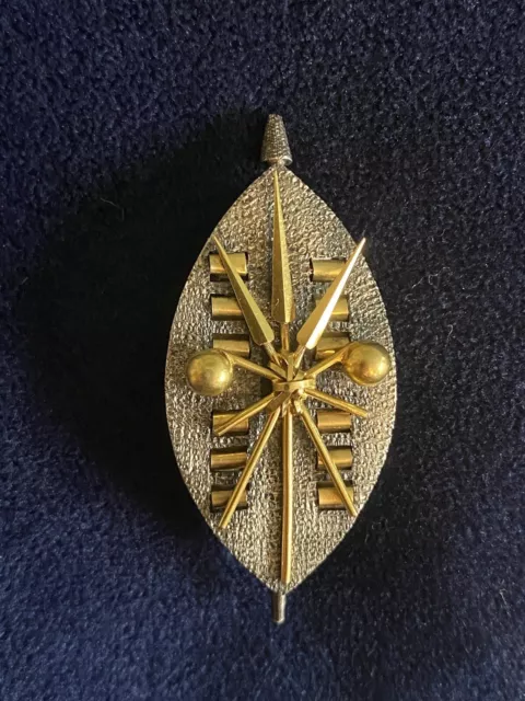 Rare Antique 1880’s 9ct Gold & Silver Zulu Shield Brooch Natal Kerby & Huber