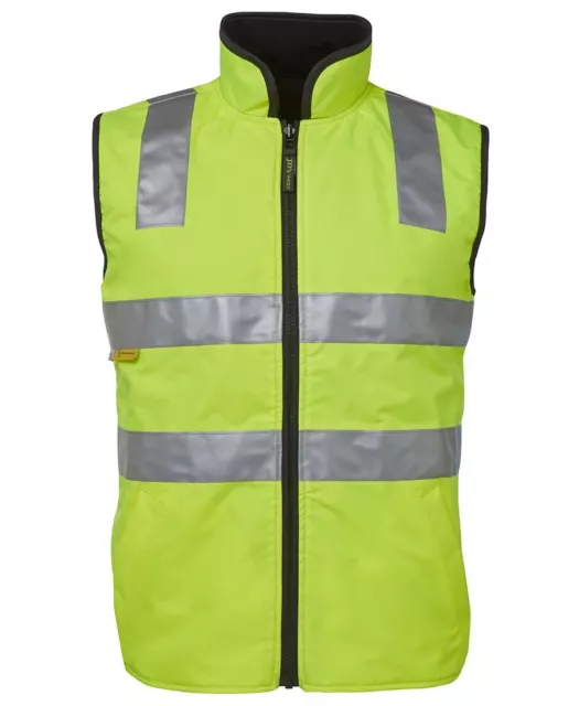 Jb's wear Hi Vis Reversible Safety Vest Water proof 3M Tape Day Night Use Urban