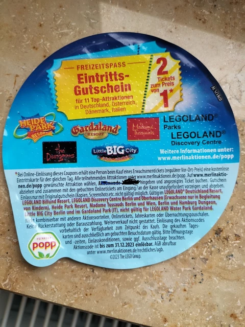 2 für 1 Eintritts-Gutschein bis 31.12.23 gültig LEGOLAND , Heide Park usw