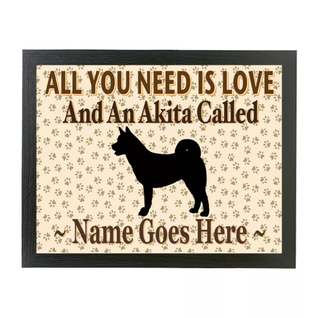 Personalised ALL YOU NEED IS LOVE Dog Breed Cushion Laptop Lap Dinner Tray Gift