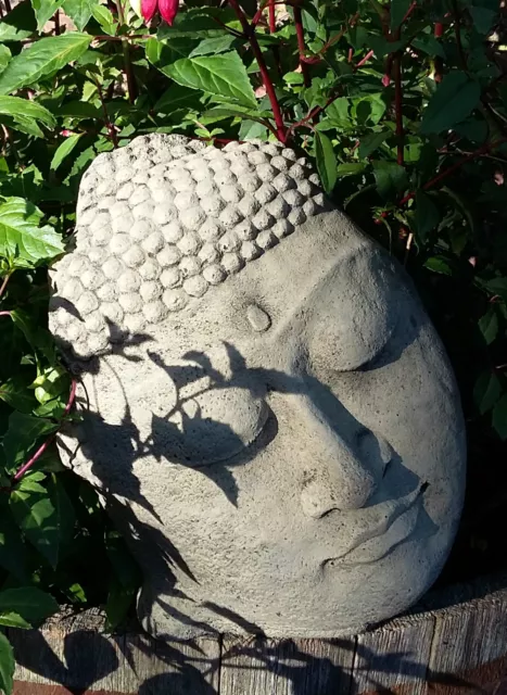 Stone Garden Zen Sleeping Buddha Face Serene Head Geisha Statue Ornament🙏🌿